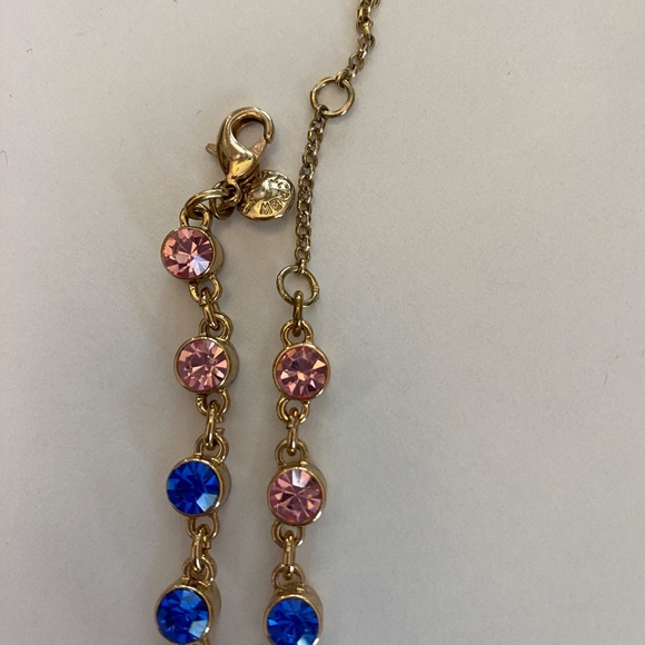 2 J Crew Necklaces- Graduated Rainbow Crystal and Lariat Tassel - Picture 5 of 10